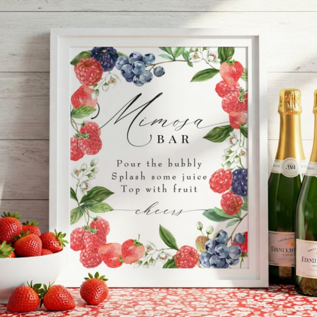 Berry Bridal Shower Mimosa Bar Station Sign (Creator Uploaded)