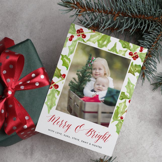 Berry & Bright | Holiday Photo Card (Creator Uploaded)