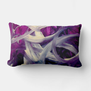 Berry&Brush, Abstract Art Lumbar Cushion