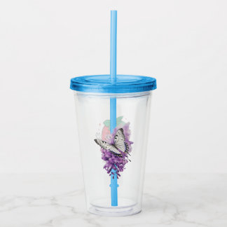Berry Butterfly Acrylic Tumbler