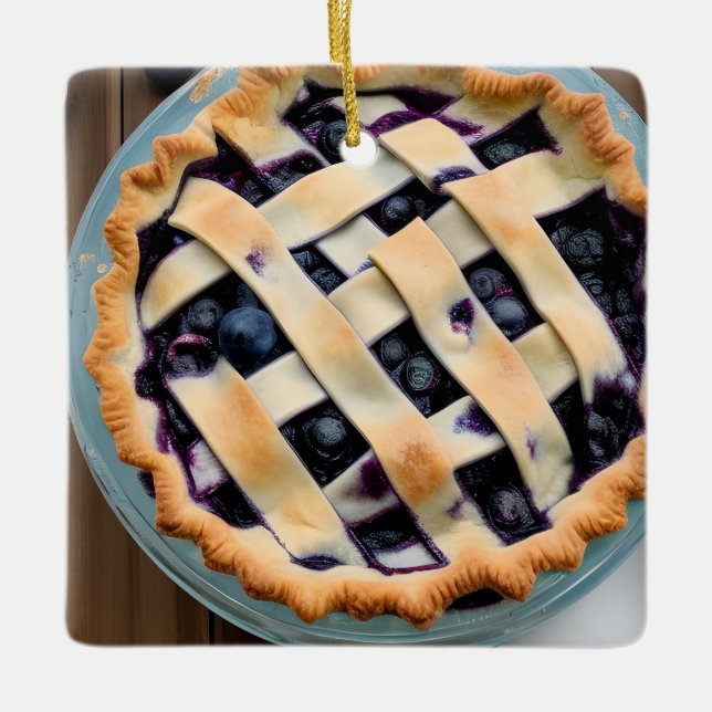 Berry Christmas Cutie Pie  | Funny Food Pun Ceramic Ornament (Front)