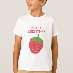 Berry Christmas Raspberry Fruit Design T-Shirt