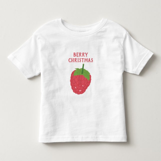 Berry Christmas Raspberry Fruit Design Toddler T-Shirt (Front)