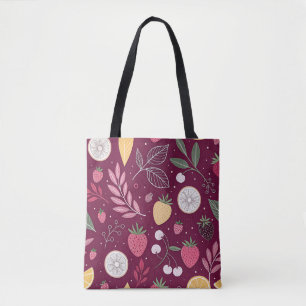 Berry Citrus Shoulder Tote – Vibrant Fruit Bag