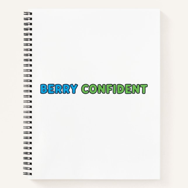 Berry Confident – Cute Strawberry Pun Design Notebook (Front)