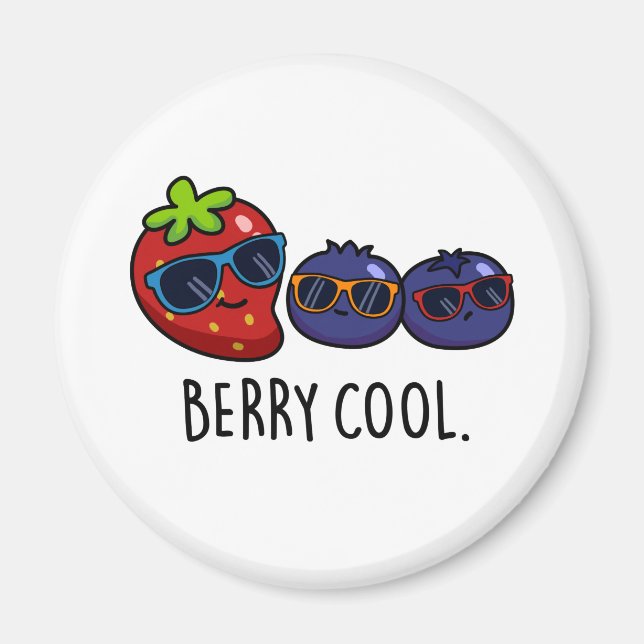 Berry Cool Cute Fruit Pun Magnet (Front)