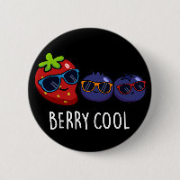 Berry Cool Funny Strawberry Blueberry Pun Dark BG