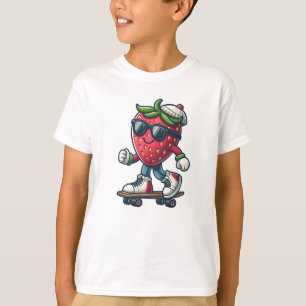 Berry Cool Skater – Kawaii Strawberry T-Shirt