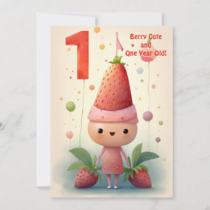 Berry Cute 1st Anniversary Birthday Card