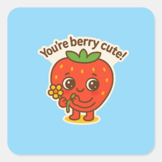 Berry cute Button Square Sticker
