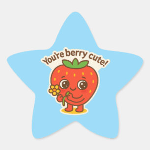 Berry cute Button Star Sticker