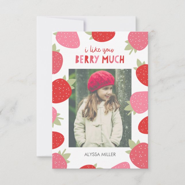 Berry Cute Classroom Valentine Invitation (Front)