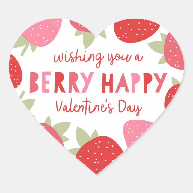 Berry Cute Valentine Heart Sticker (Front)