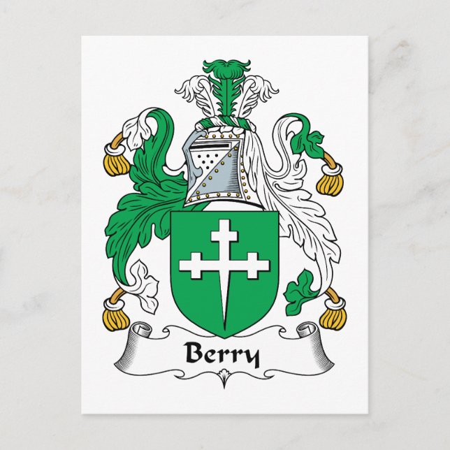 Berry Family Crest Postcard (Front)