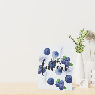 Berry First 1st Birthday Blueberry Favours Pedestal Sign