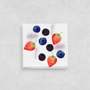 Berry First 1st Birthday Mixed Berry Pattern Napkin
