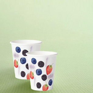 Berry First   1st Birthday   Mixed Berry   Pattern Paper Cups