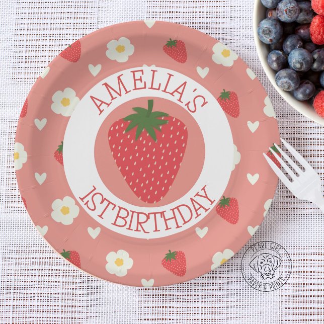 Berry First 1st Birthday Paper Plate (Creator Uploaded)