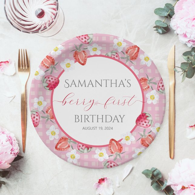 Berry First 1st Birthday Paper Plate (Creator Uploaded)