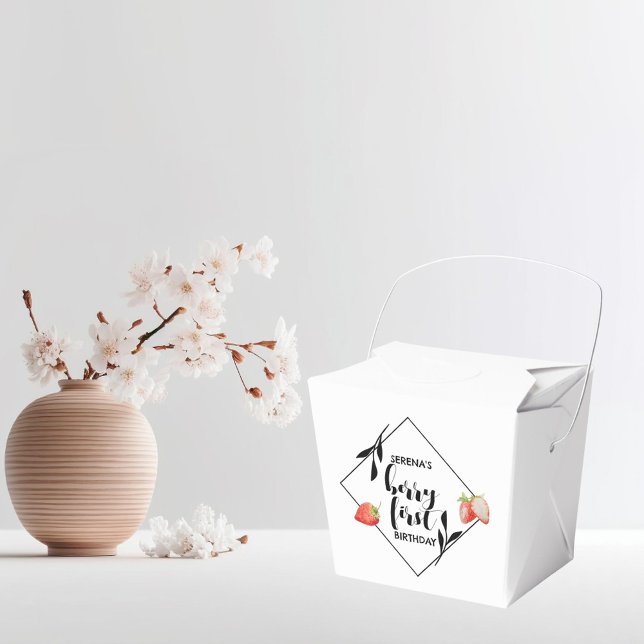 Berry First | 1st Birthday | Strawberry | Modern Favour Box (Creator Uploaded)