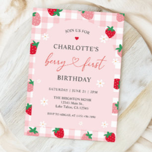 Berry First Birthday 1st Birthday Invitation