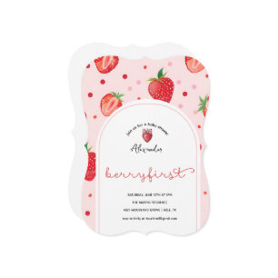 Berry First Birthday,1st Birthday Party Girl Card