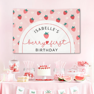 Berry First Birthday 1st Birthday Strawberry Party Banner