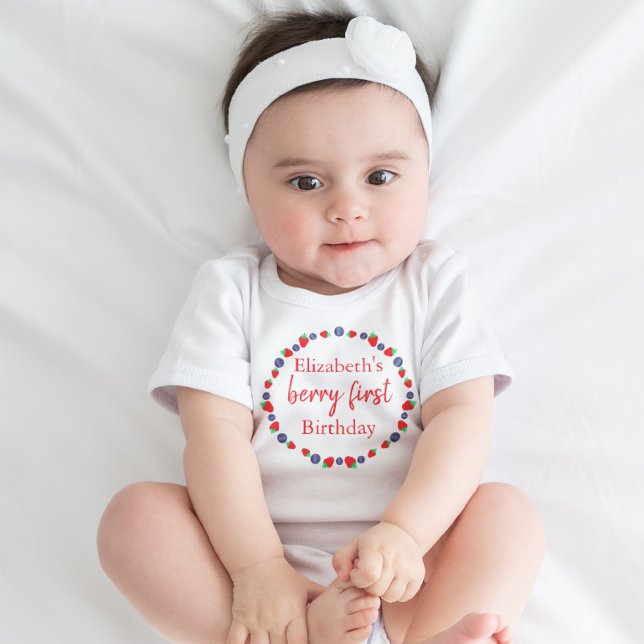 Berry First Birthday Baby Bodysuit (Creator Uploaded)