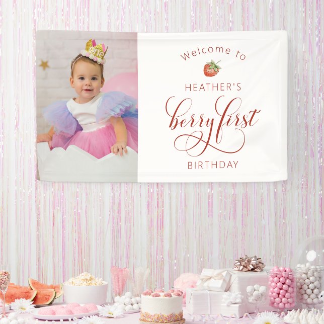 Berry First Birthday Banner (Berry First Birthday Welcome Banner by Painted Paperie
)
