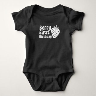 Berry First Birthday – Cute Strawberry-Themed Baby Bodysuit