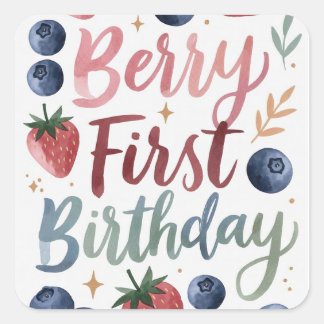 Berry First Birthday for Girls Sticker