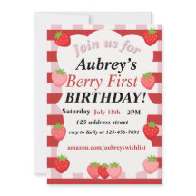 berry first birthday invitation
