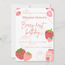 Berry first birthday invitation