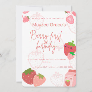 Berry first birthday invitation