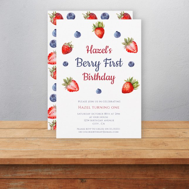 Berry first birthday Invitation (Creator Uploaded)