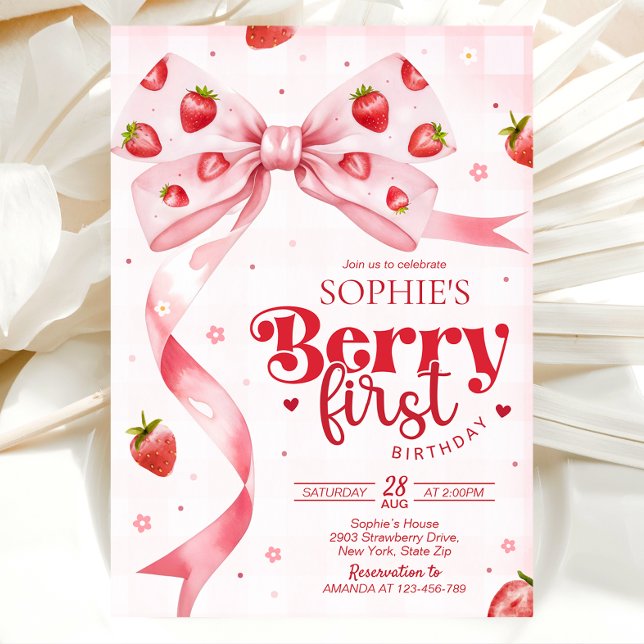 Berry first birthday invitation, 1st birthday invitation (Creator Uploaded)