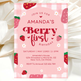 Berry First Birthday Invitation, 1st Birthday  Invitation