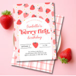 Berry First Birthday Invitation Strawberry<br><div class="desc">Berry First Birthday Invitation | Strawberry</div>