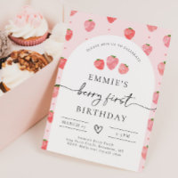 Berry First Birthday Invitation | Strawberry 