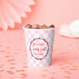 Berry First Birthday Paper Cups