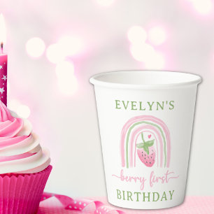 Berry First Birthday Paper Cups