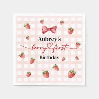 Berry First Birthday Paper Napkin