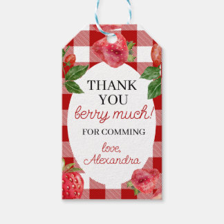 Berry First Birthday Party Favour Gift Tags