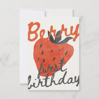 Berry First Birthday Party Invitation