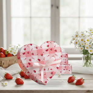 Berry First Birthday Red Gingham Bows Wrapping Paper