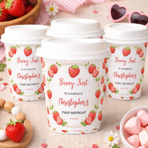 Berry First Birthday Strawberry 1st Birthday Paper Cups