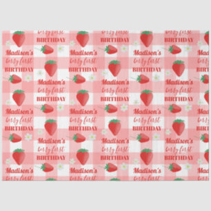 Berry First Birthday Strawberry First 1st Name Tissue Paper