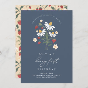 Berry First Birthday Strawberry Invitation
