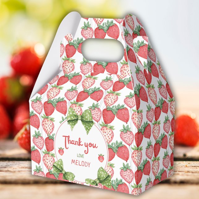 Berry First Birthday Strawberry Party  Favour Box (Creator Uploaded)