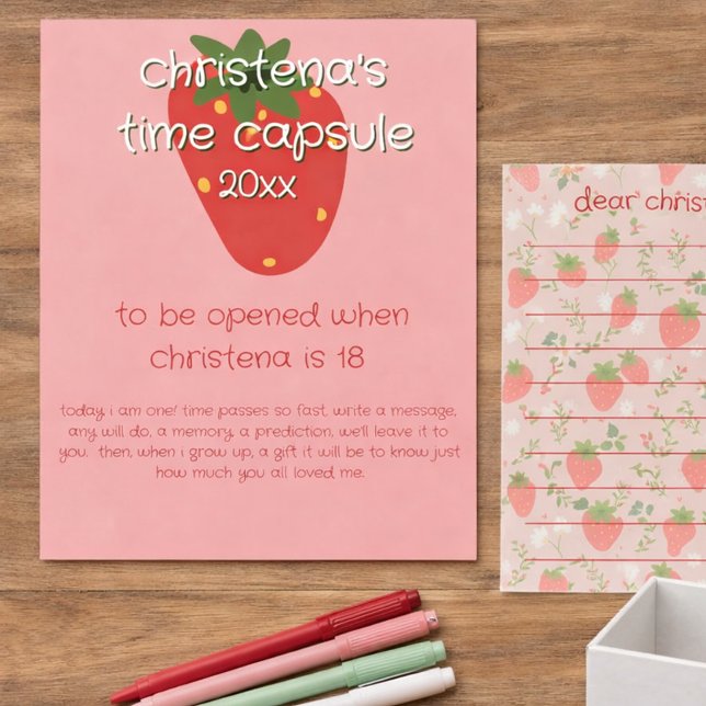 Berry First Birthday Time Capsule Sign (Creator Uploaded)